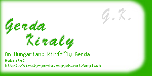 gerda kiraly business card
